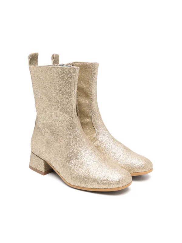 Chelsea Stivaletti Paillettes Monnalisa Stivaletti Con Glitter Oro