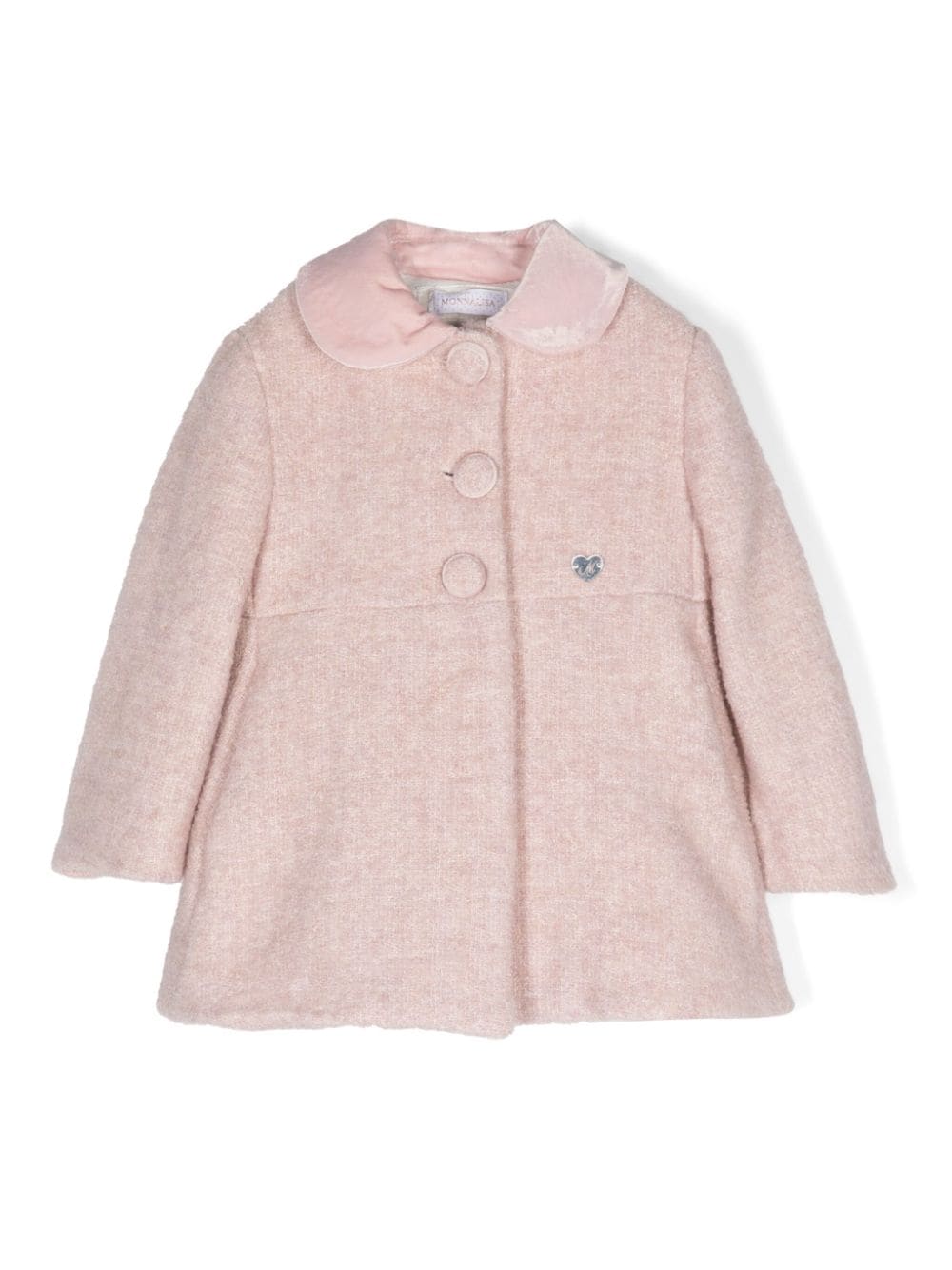 Monnalisa Babies' Logo-plaque Single-breasted Coat In Pink