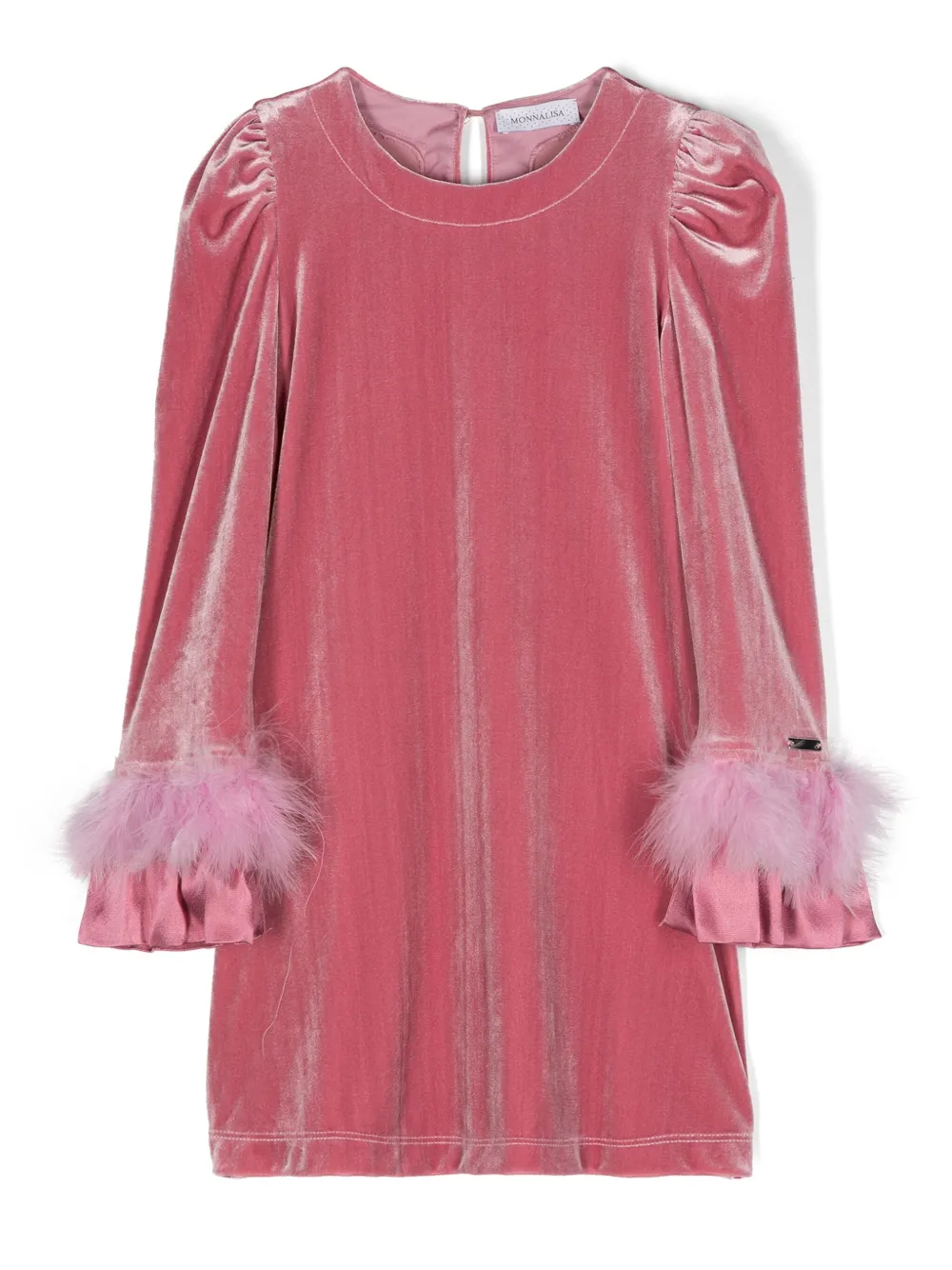 Monnalisa Jurk met fluwelen effect Roze