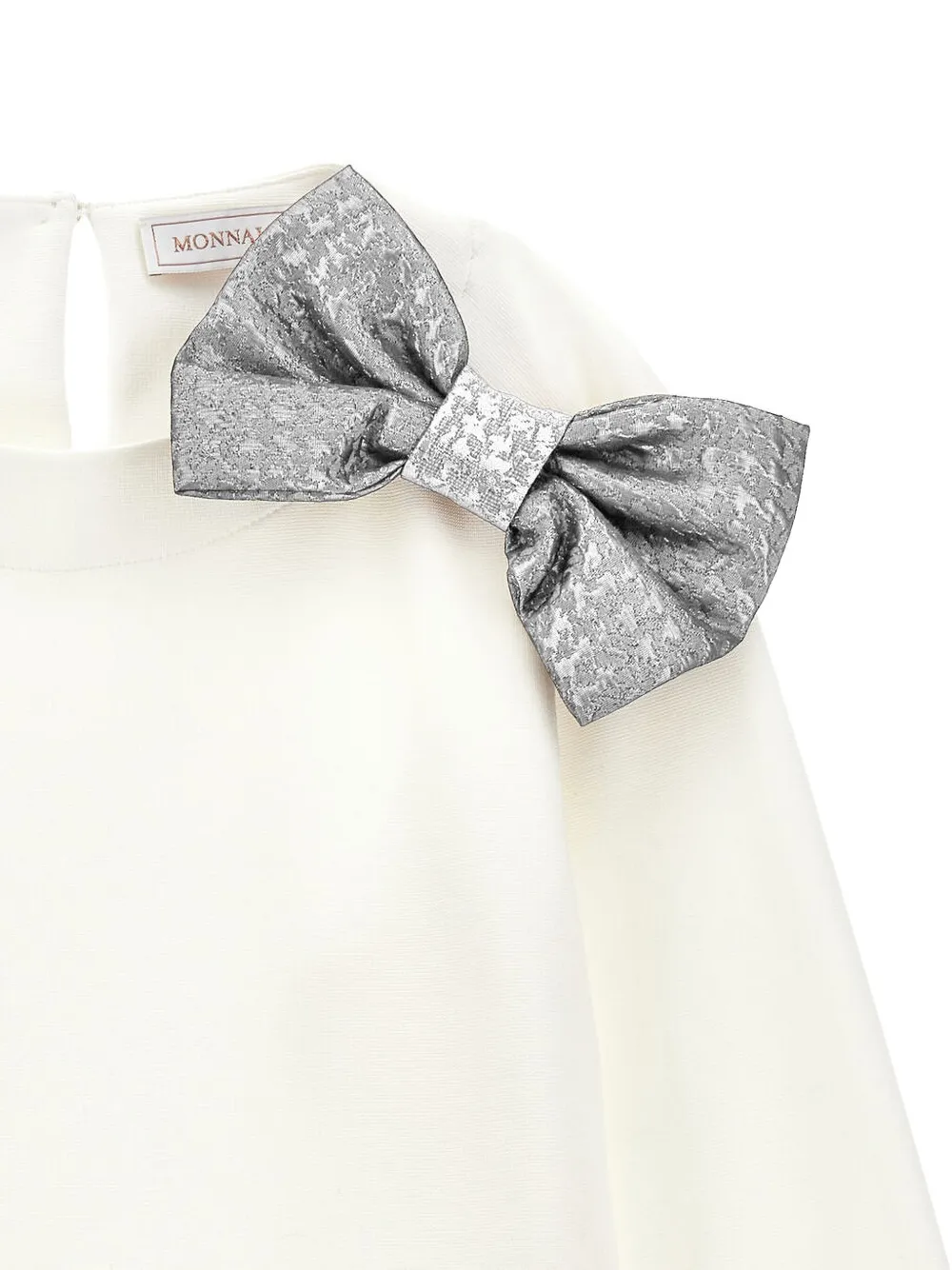 Monnalisa Tunic With Jacquard Bow In White