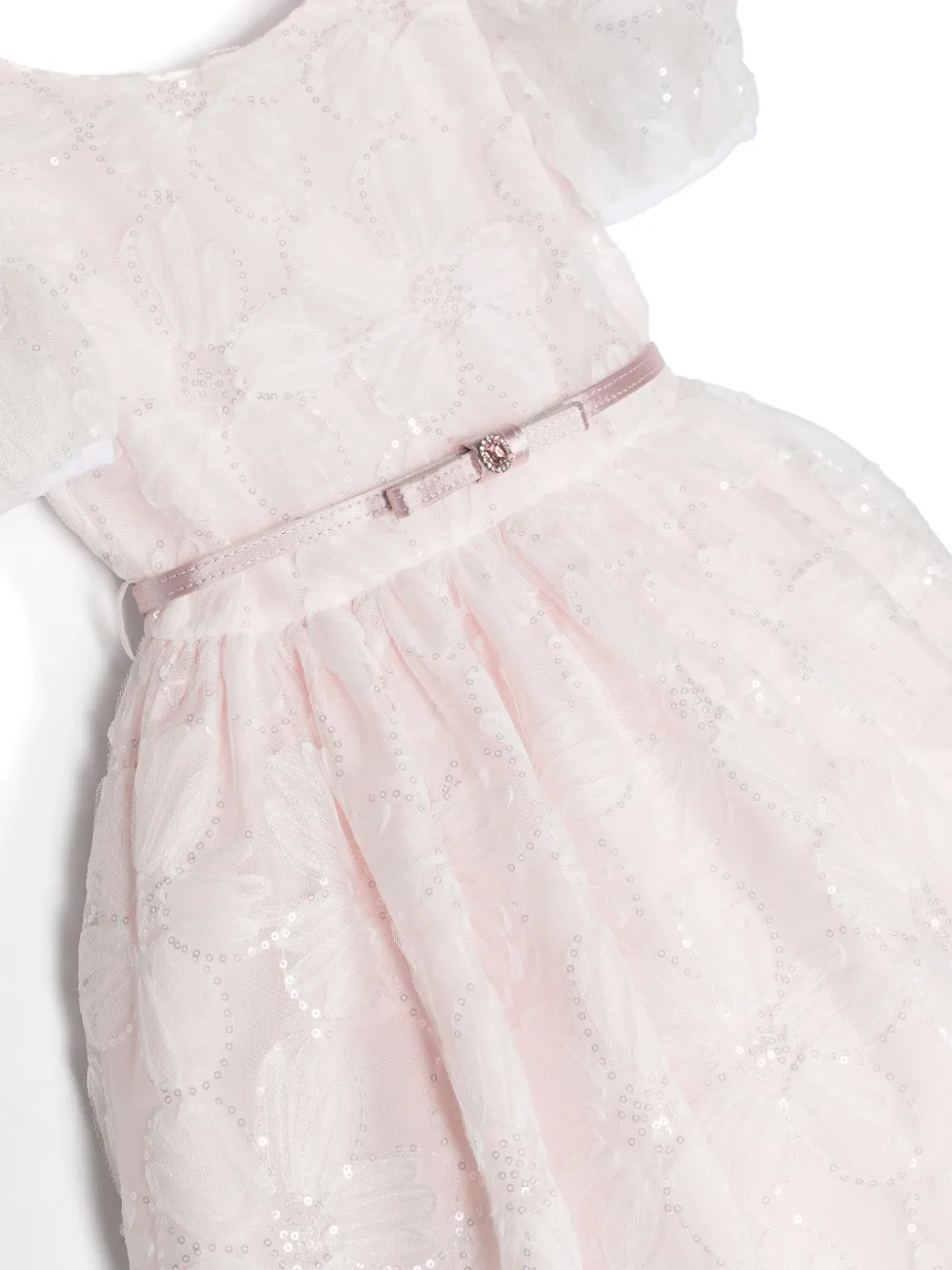 Monnalisa Jurk met bloemenkant Roze