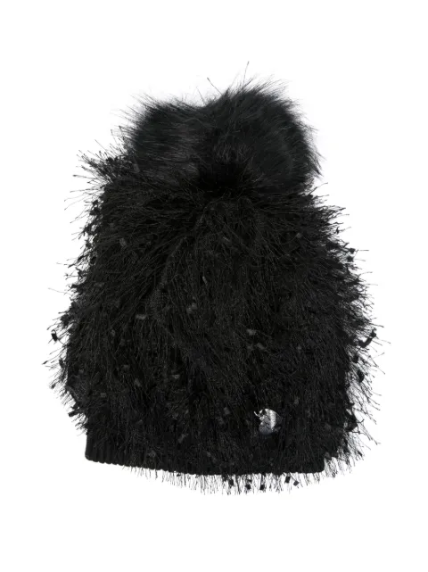 Monnalisa fringed pompom beanie