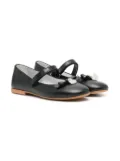 Monnalisa bow-detail leather ballerina shoes - Black