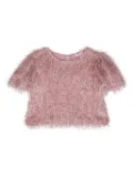 Monnalisa open-top fringe jacket - Pink