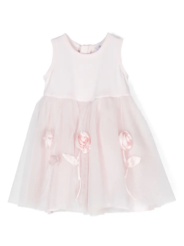 Monnalisa tulle-panelled Party Dress Set Pink FARFETCH IN