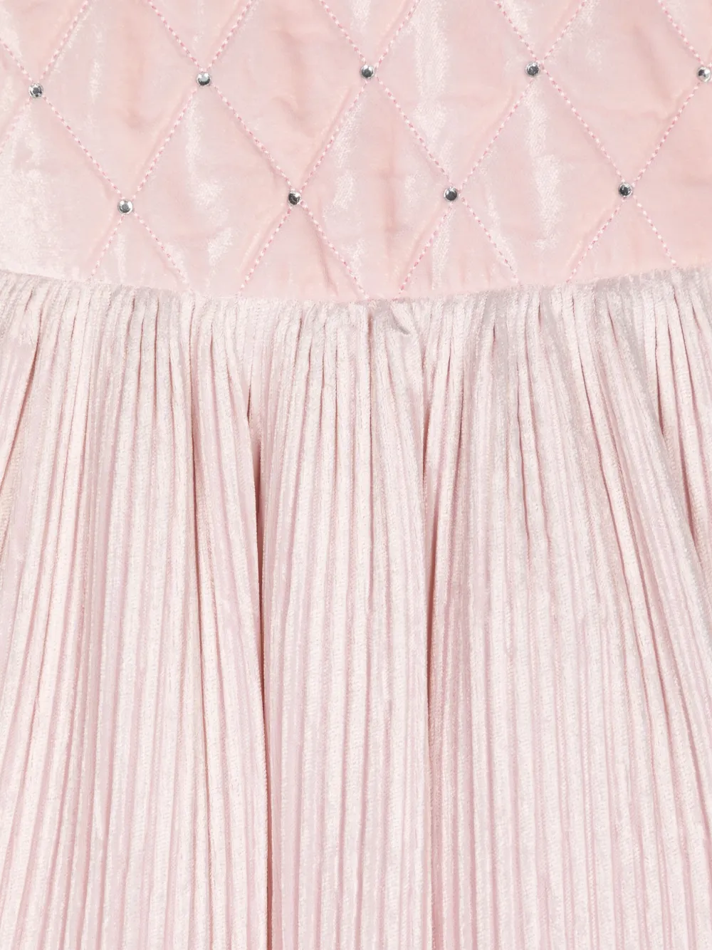 Monnalisa Fluwelen plissé jurk Roze