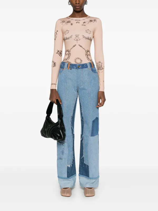 Marine Serre wide-leg Jeans | Blue | FARFETCH