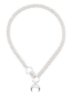 MARINE SERRE Moon シルバープレート ブレイドネックレス Regenerated Tin Moon Charms Bracelet • Marine Serre