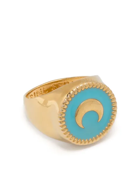 Marine Serre enamel-detail signet ring