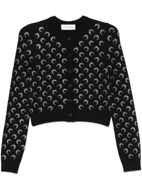 Marine Serre Moon rhinestoned cardigan
