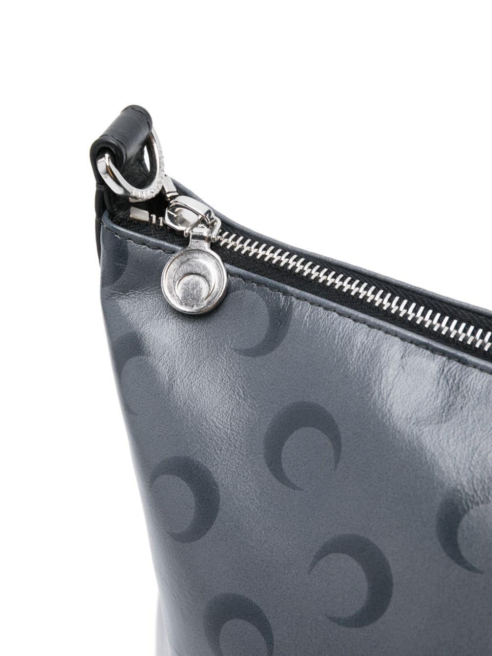 Shop Marine Serre Moon-airbrushed Leather Shoulder Bag In Grey