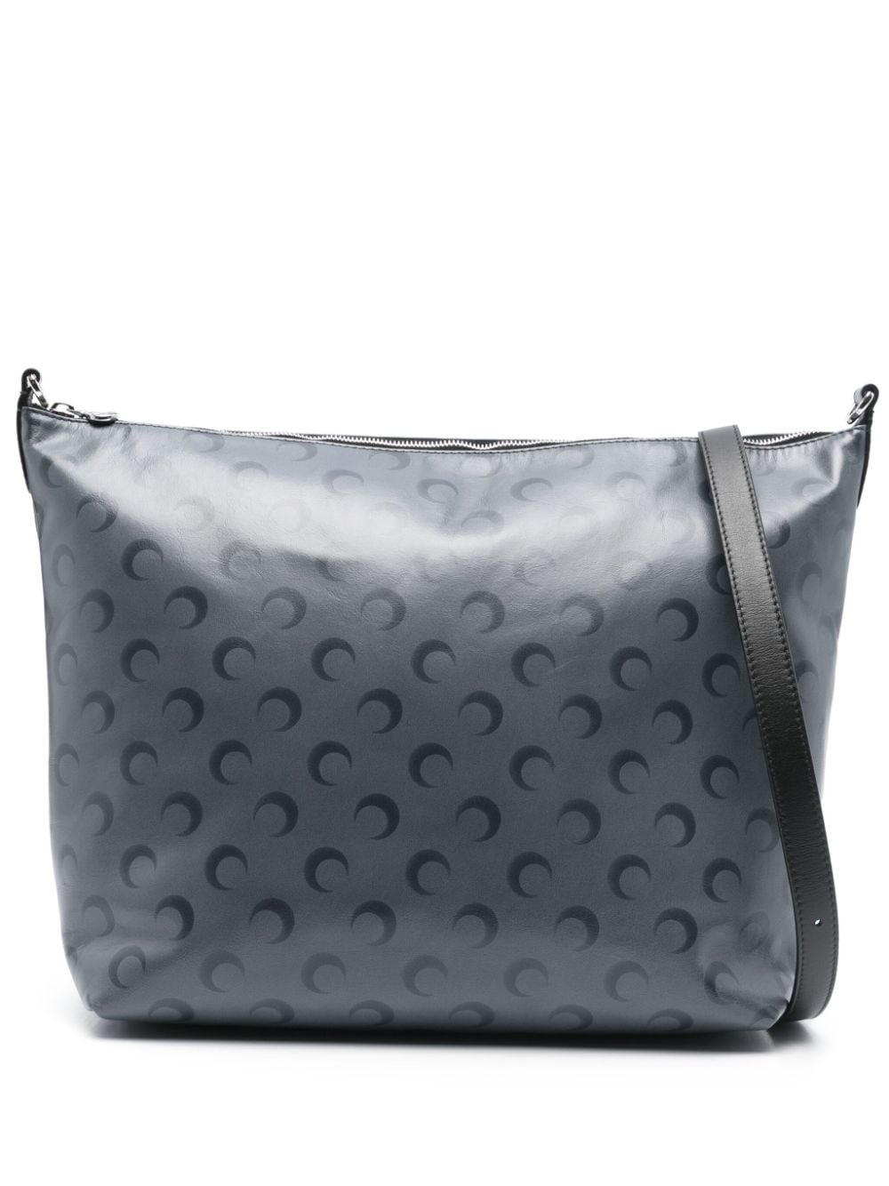 Moon-airbrushed leather shoulder bag