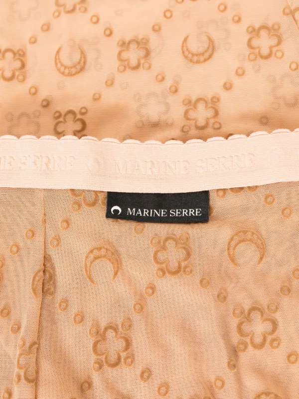 【MARINE SERRE】モノグラムタイツ Recycled Mesh Flock Tights • Marine Serre