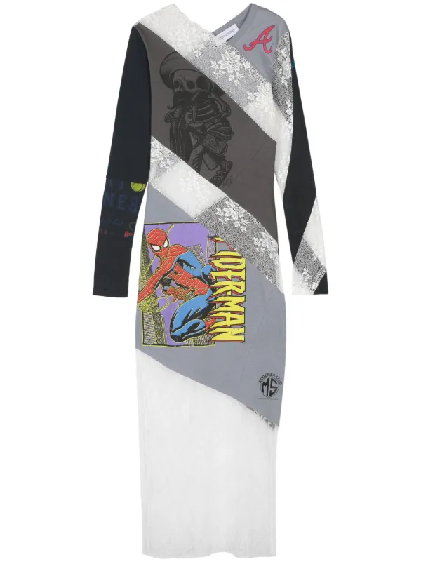 ワンピース MARINE SERRE Printed cotton t-shirt dress Marine Serre organic-cotton T-shirt Dress | Grey | FARFETCH