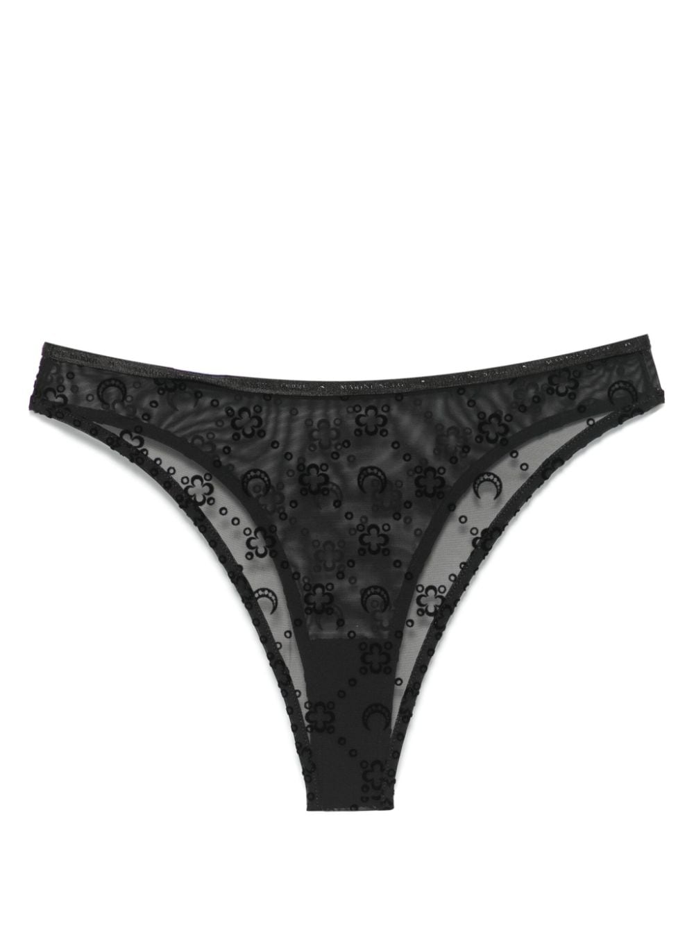 Marine Serre Mesh slip met monogram - Zwart