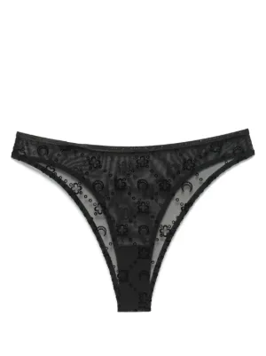 ショーツ MARINE SERRE Women Underwear WUW054CJER0036 BK99 BLACK Moon Logo Stretched Jersey Boxer Short • Marine Serre