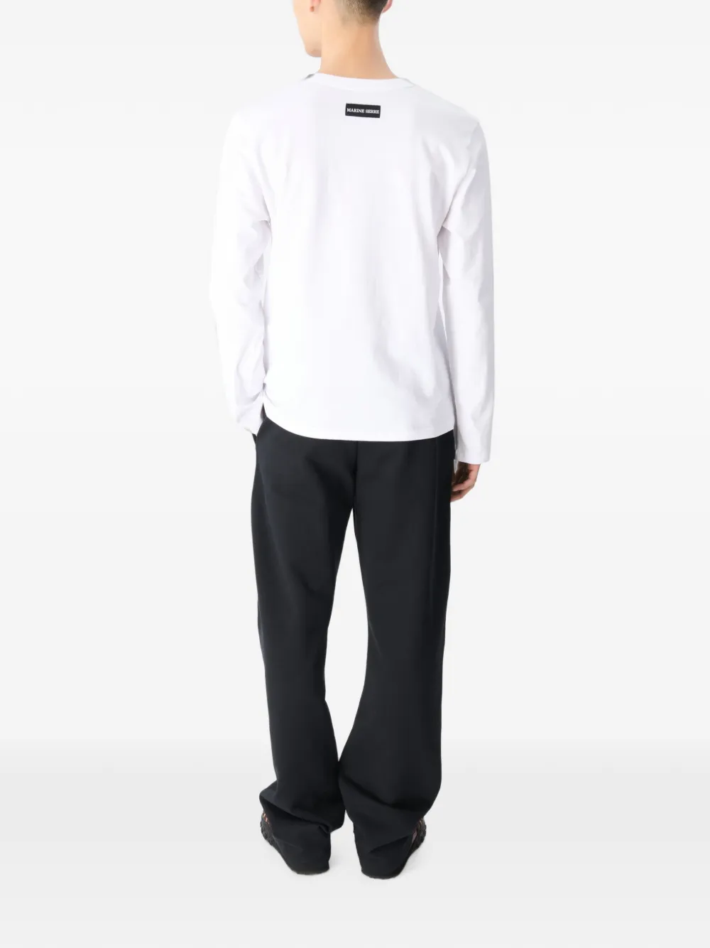 Marine Serre Fleece trainingsbroek met logo Zwart