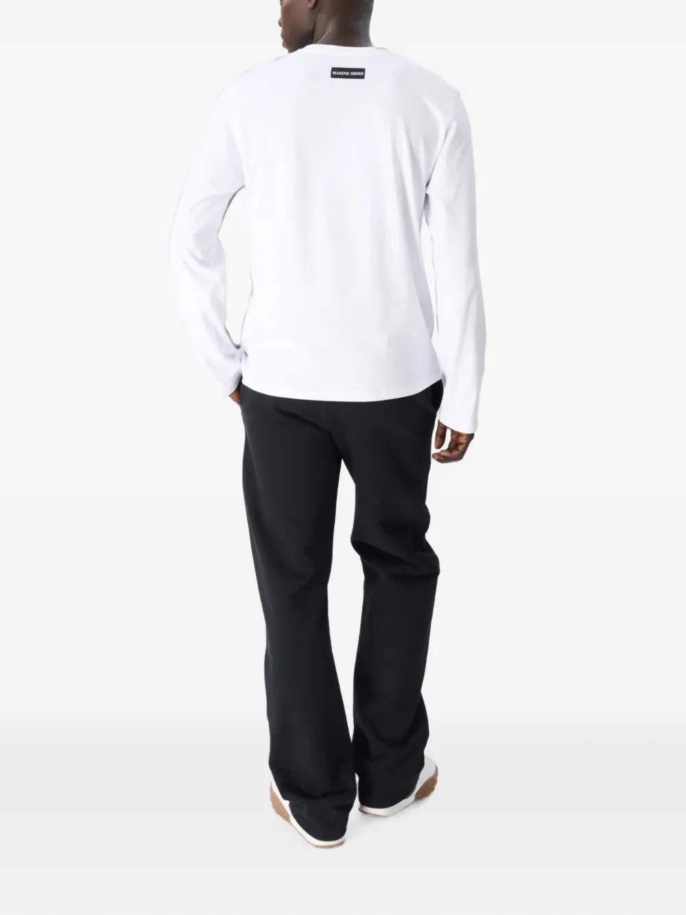 Marine Serre Fleece trainingsbroek met logo Zwart