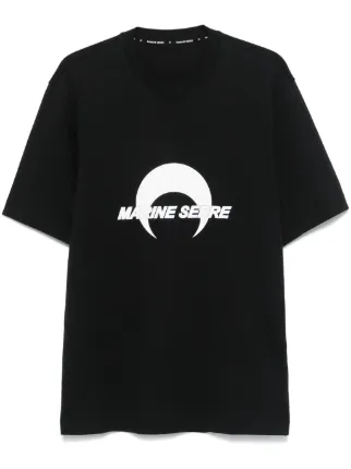 Marine Serre Cotton Jersey T-shirt | Black | FARFETCH AO