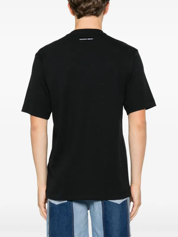 Marine Serre ★ジャージーTシャツ Marine Serre ジャージー Tシャツ | ブラック | FARFETCH JP