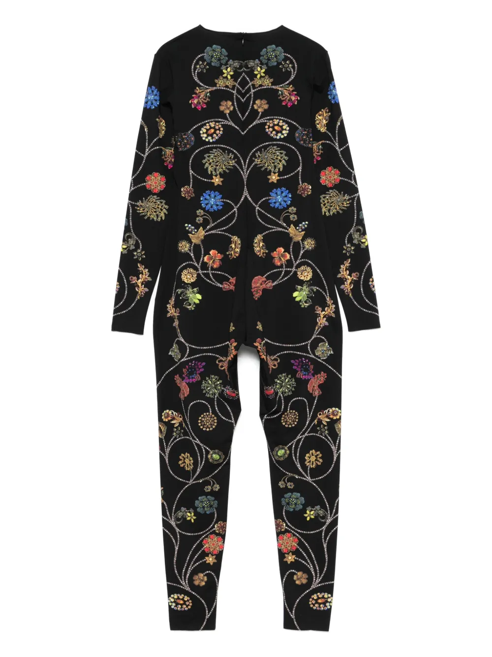 Marine Serre Jersey jumpsuit met bloemenprint - Zwart