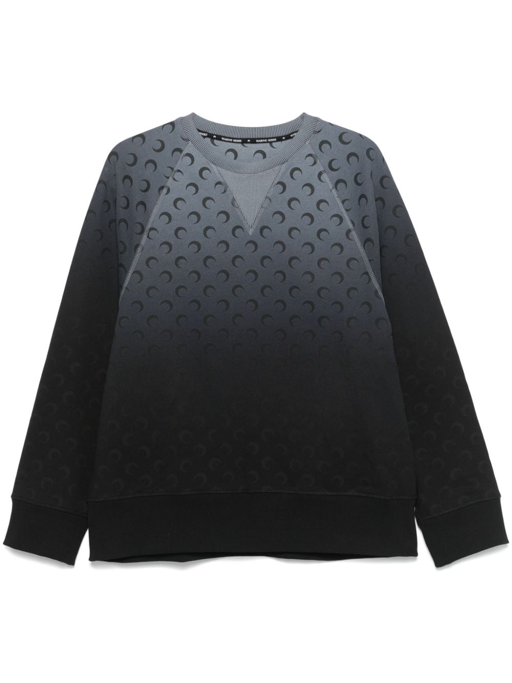 Marine Serre Moon-print raglan-sleeve sweatshirt - Grey Cover