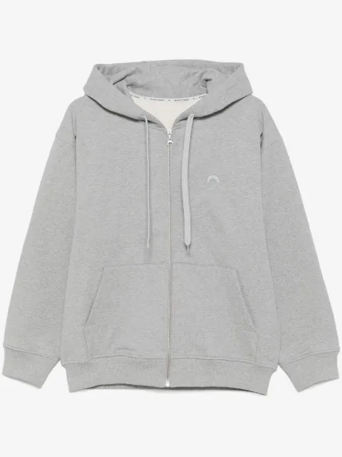 Marine Serre Moon logo fleece zipped hoodie