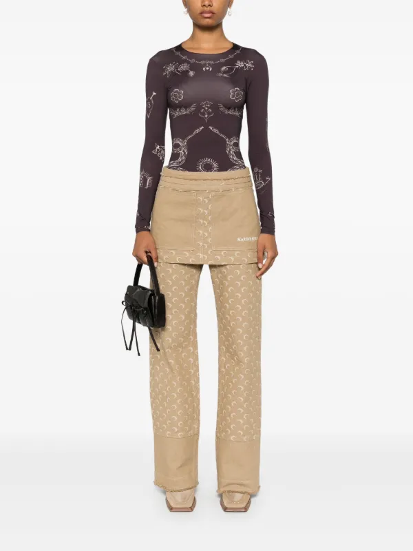 トップス marine serre tattoo top Marine Serre tattoo-print Top | Brown | FARFETCH