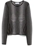 Marine Serre moon jacquard sweater - Grey