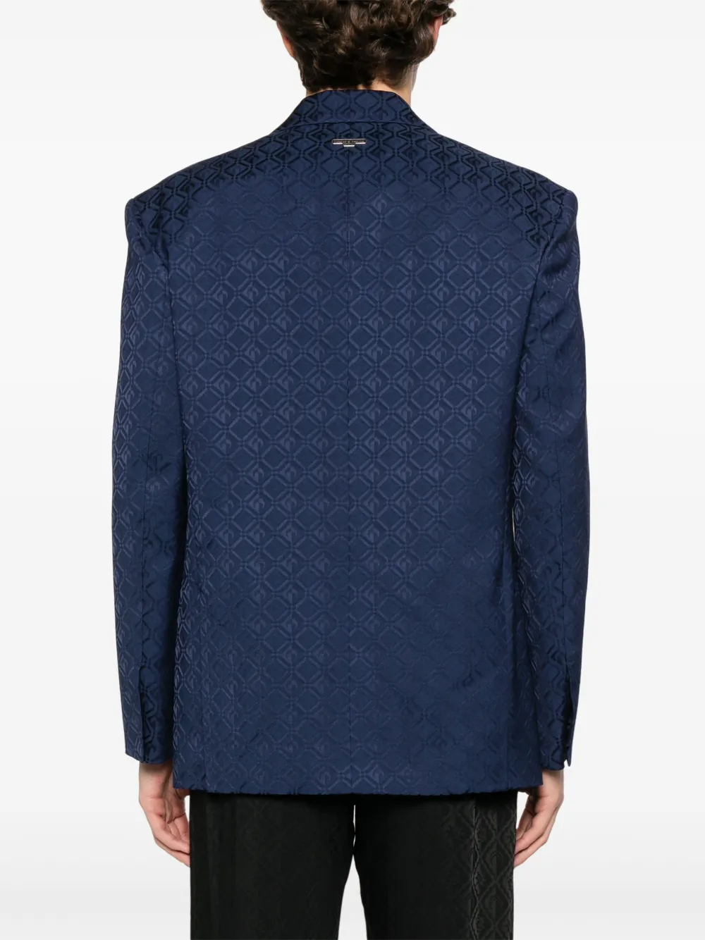 Marine Serre Moon Diamond blazer met jacquard Blauw