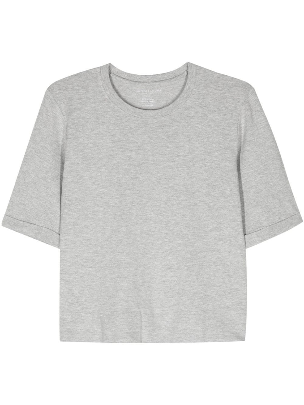 Majestic 混色效果平纹针织t恤 In Grey