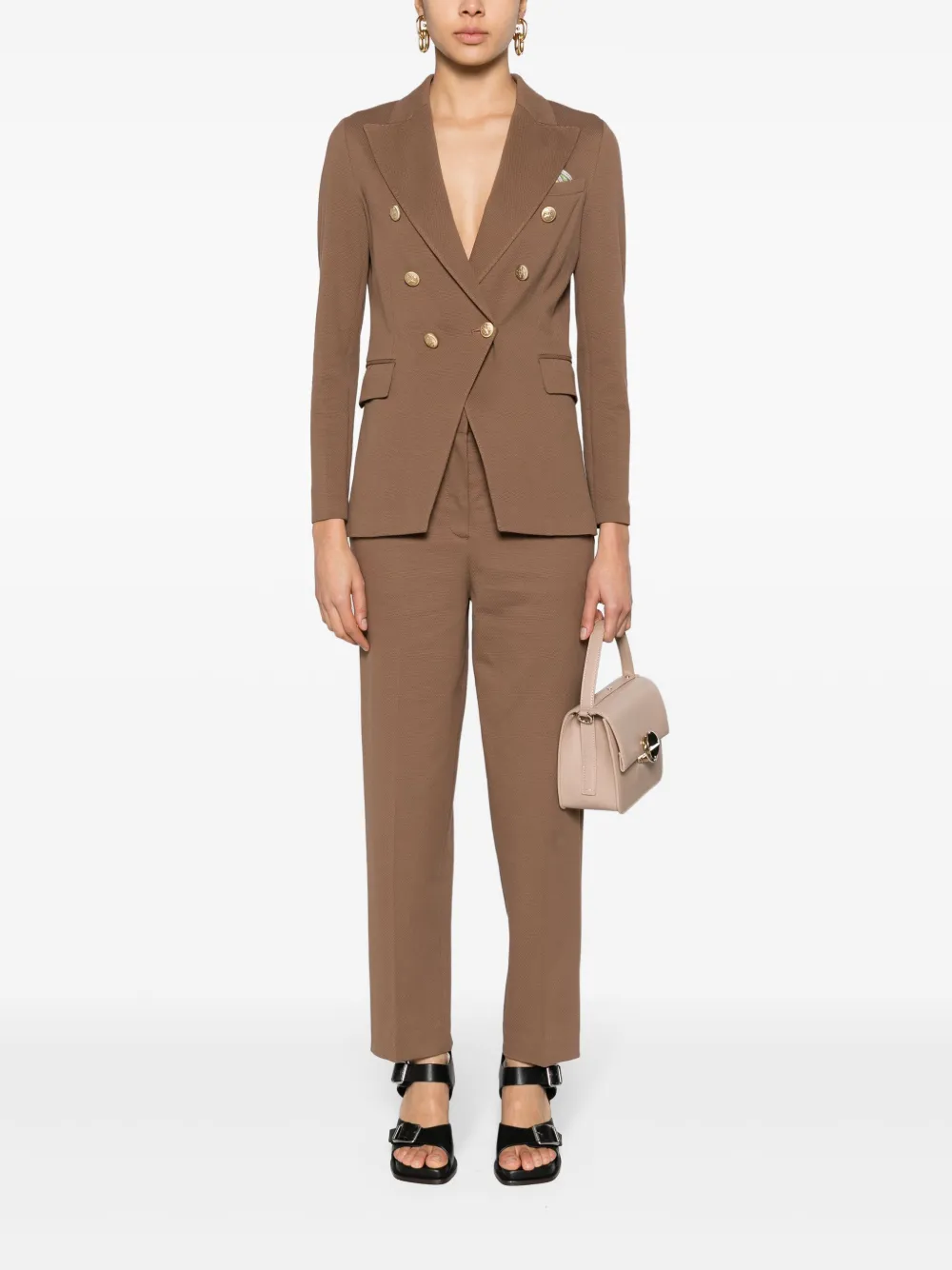 Circolo 1901 peak-lapels double-breasted suit - Bruin