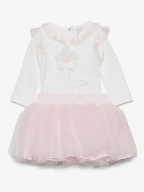 Monnalisa floral-appliqué tutu skirt set