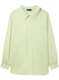 tout a coup ruched-detail button-up shirt - Green
