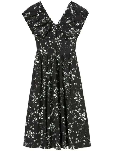 b+ab floral-print midi dress