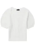 tout a coup cable-knit short-sleeve cardigan - White