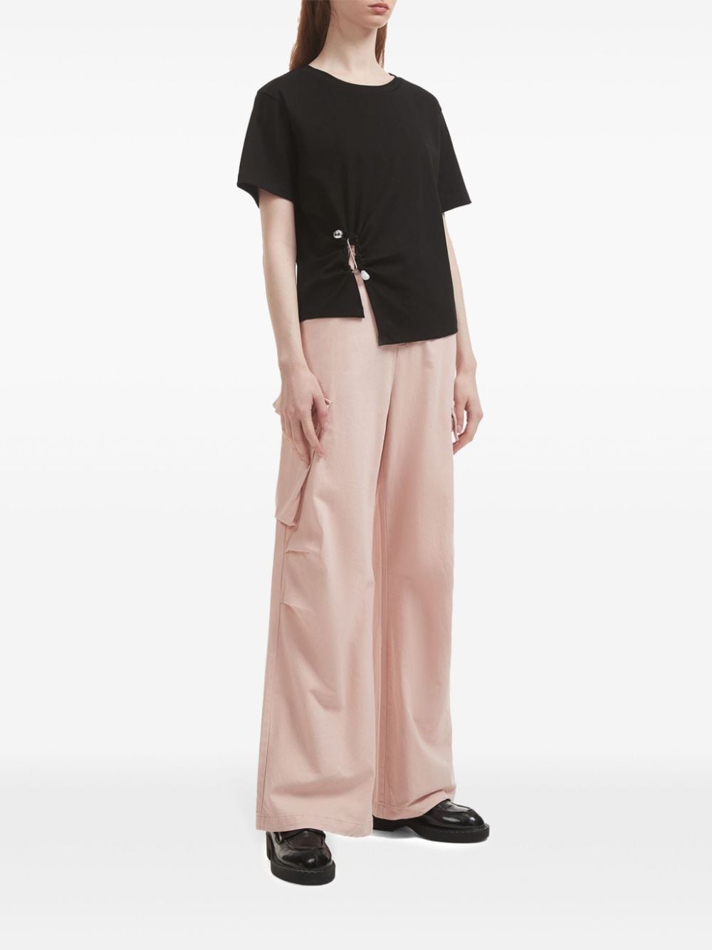 Shop B+ab Twisted Cargo Pleat-knee Trousers In Pink