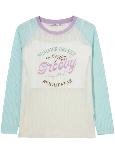 b+ab slogan-print ribbed top