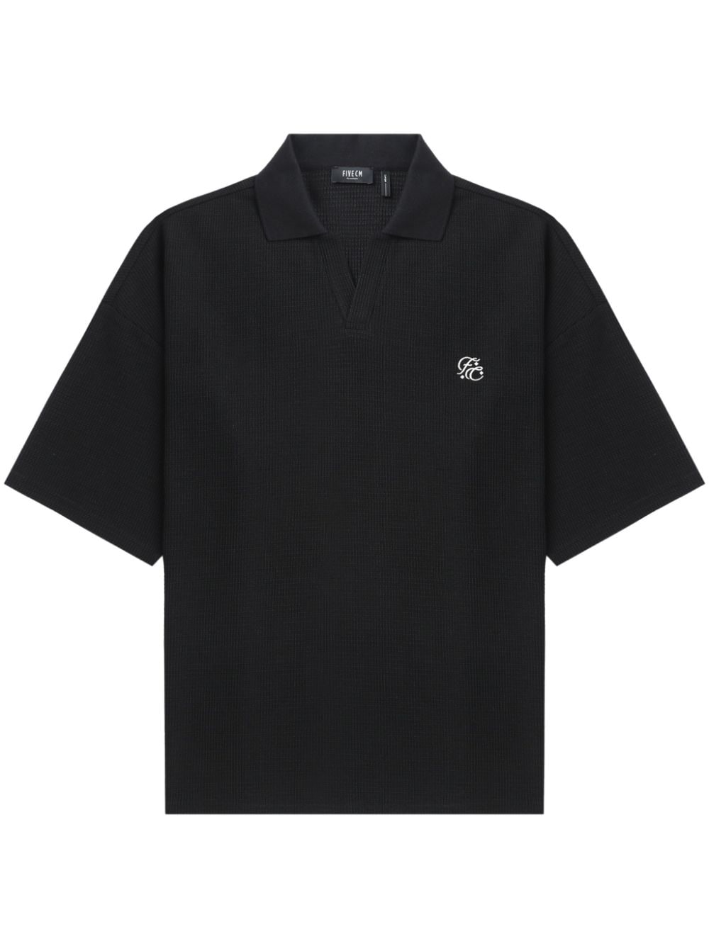 FIVE CM Poloshirt met geborduurd logo Zwart