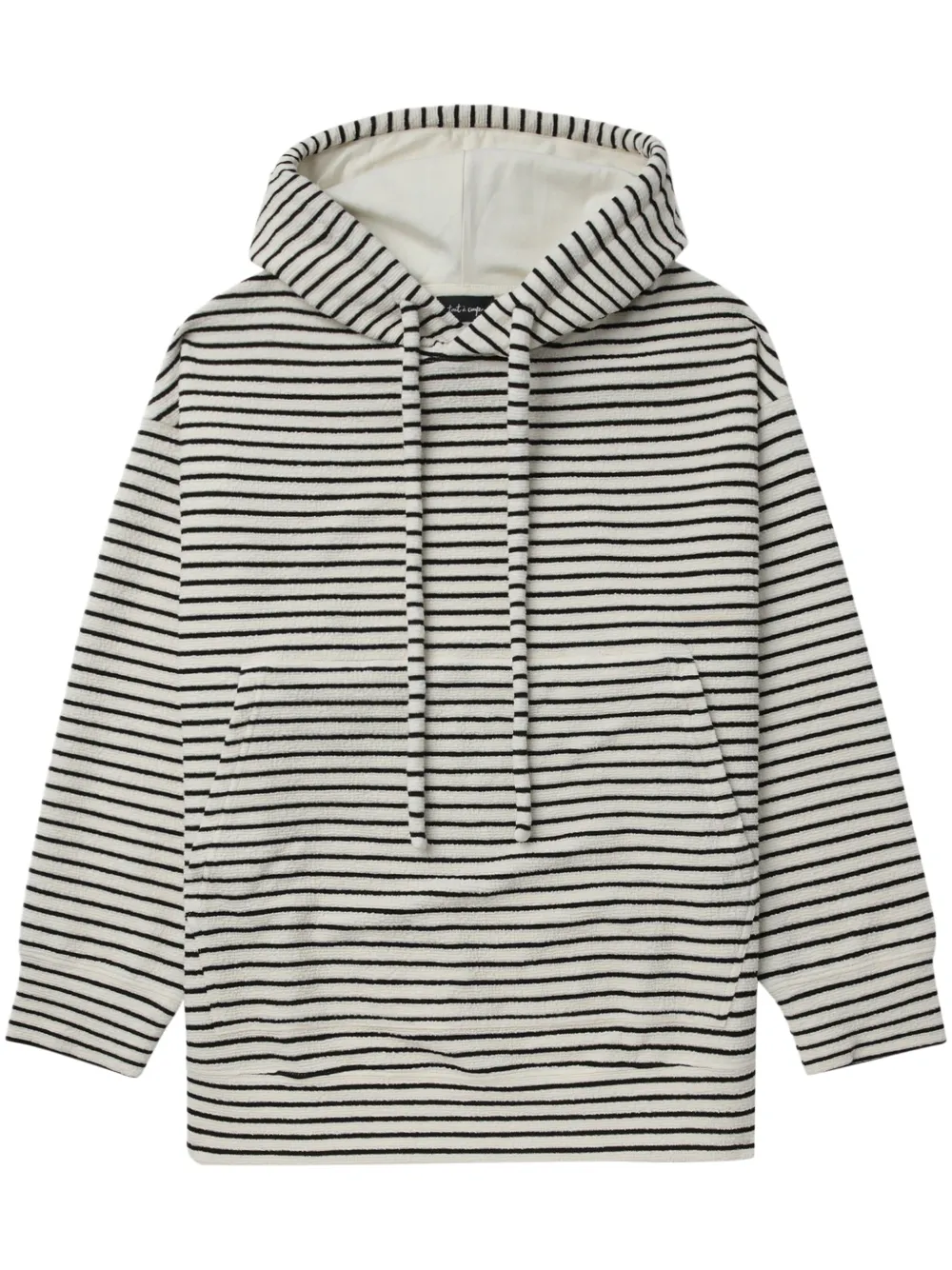 Tout A Coup Striped Towelling-finish Hoodie In Neutrals