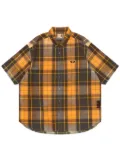 AAPE BY *A BATHING APE® logo-appliqué plaid shirt - Orange
