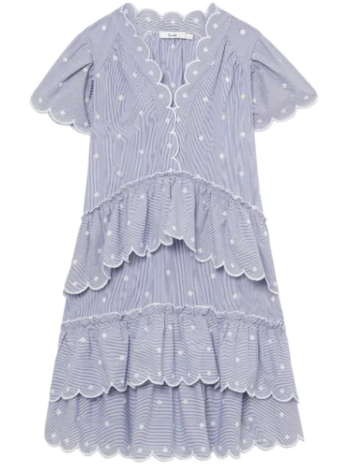 Robe courte rayée à bords festonnés - b+ab - Modalova