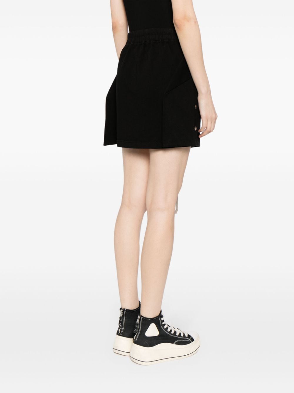 Shop Rick Owens Drkshdw Studded Cotton Miniskirt In Black