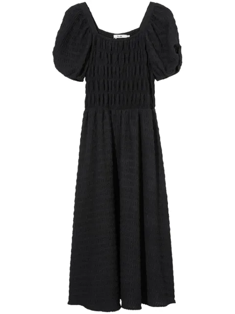 b+ab vestido midi fruncido