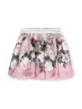 Monnalisa rose-print pleated skirt - Pink