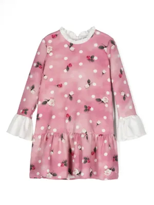 Bonpoint チェリープリントドレス 長袖 新品 Bonpoint チェリープリント ワンピース | ニュートラル | FARFETCH JP