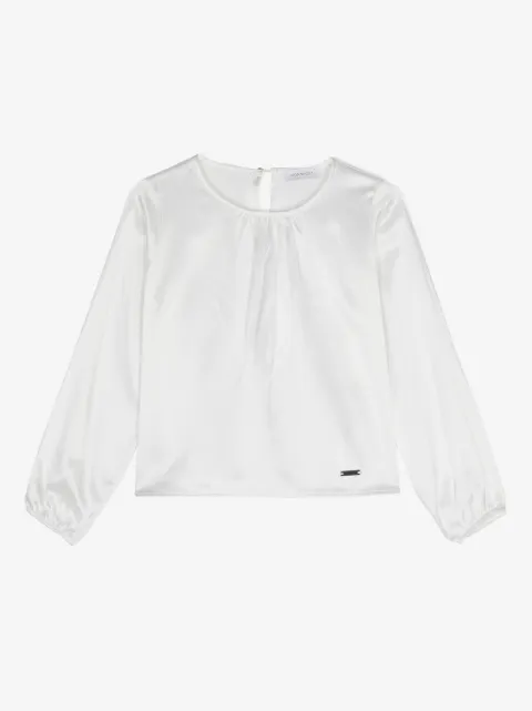 Monnalisa ruched-detail satin blouse