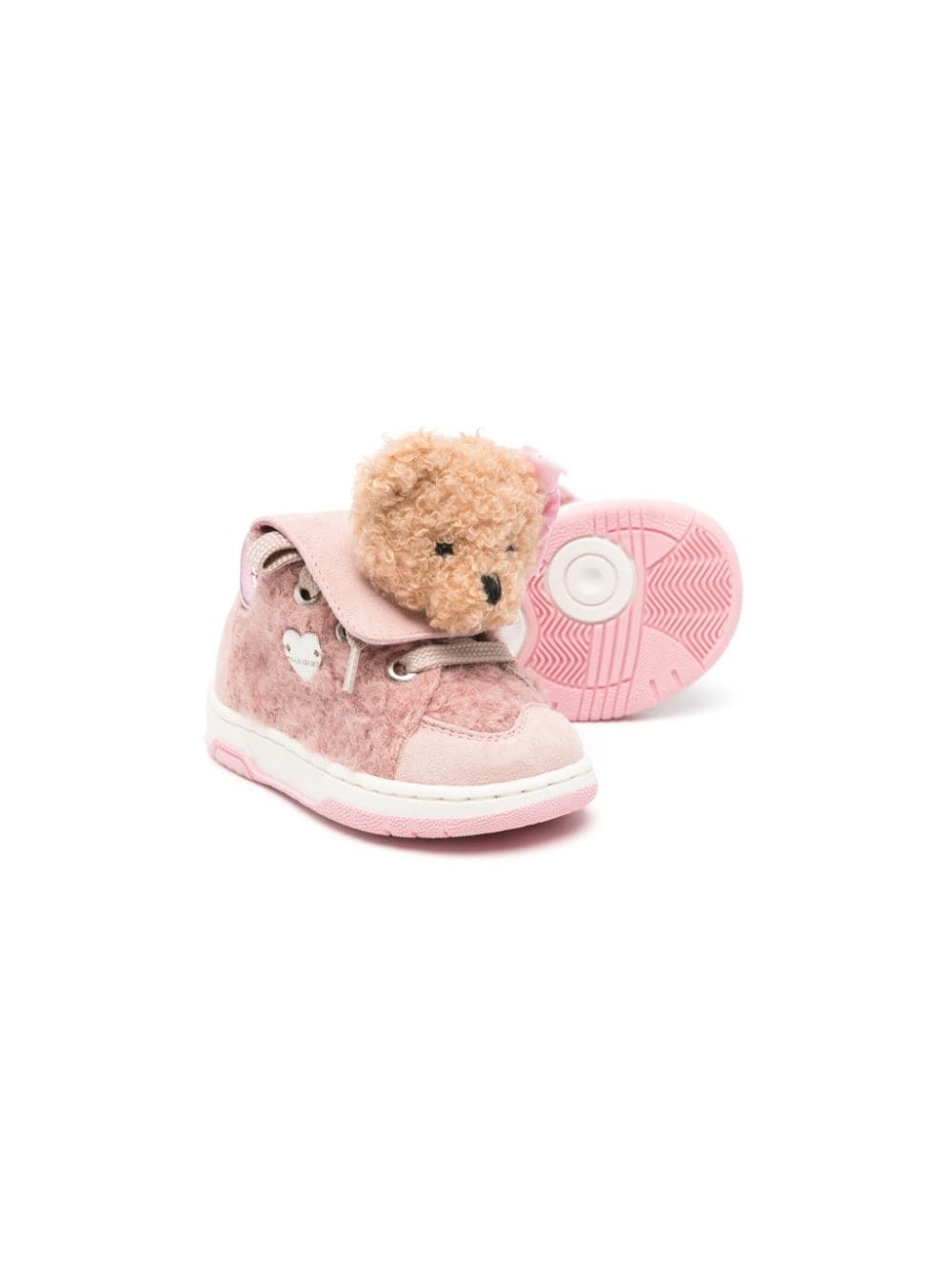 Monnalisa Sneakers met vlakken en beerpatroon - Roze