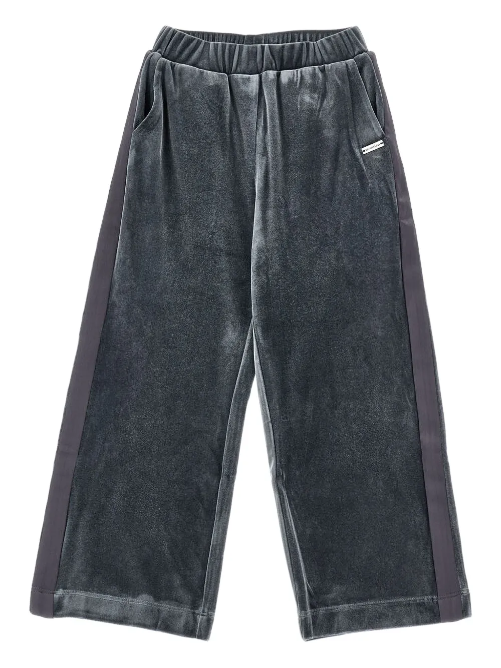 Monnalisa velvet side-stripe trousers | Grey | Image 1