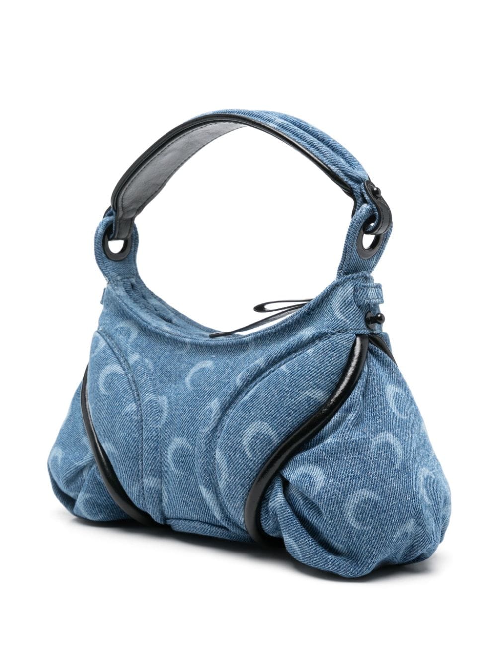 Shop Marine Serre Mini Futura Tote Bag In Blue